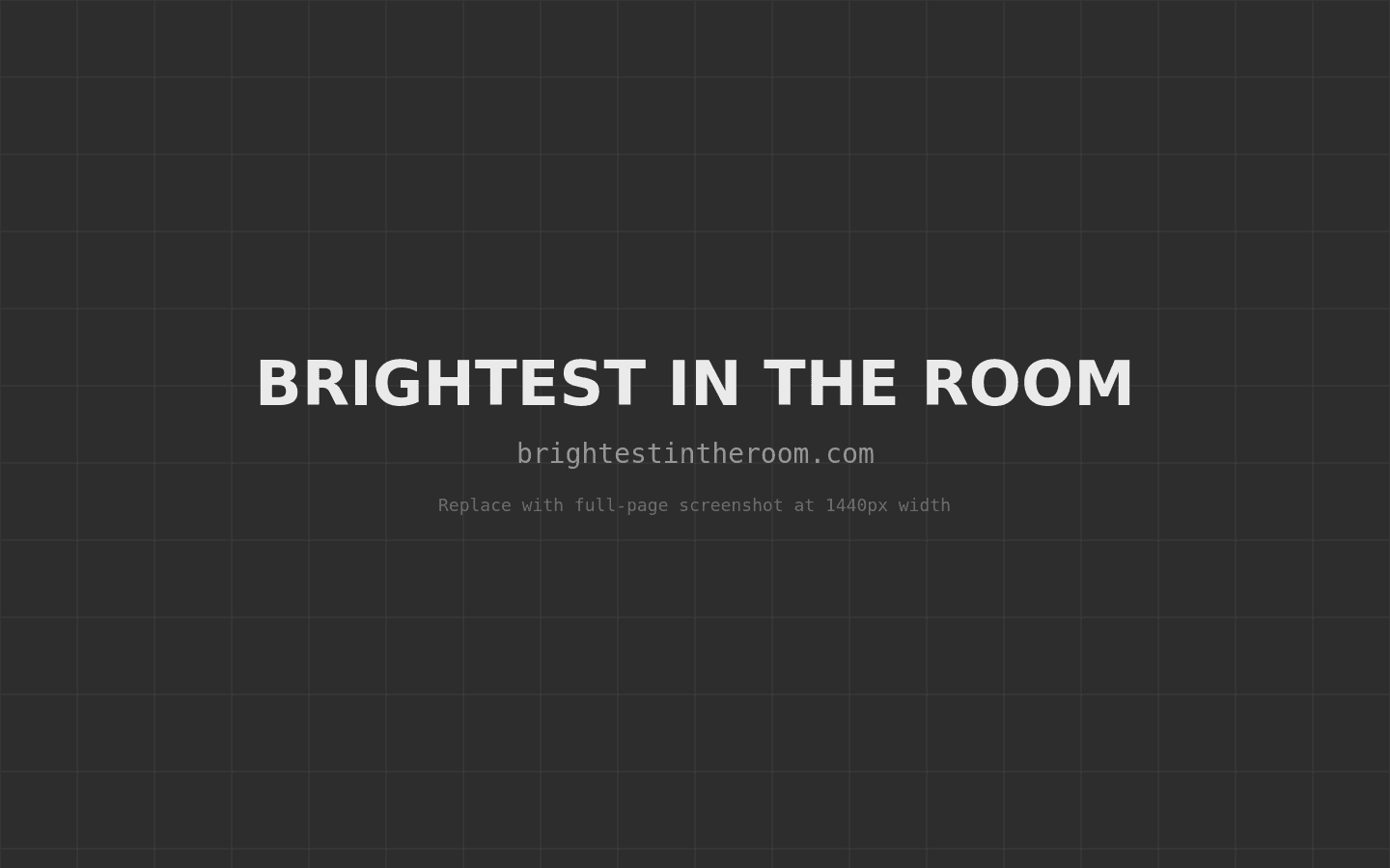 BRIGHTEST IN THE ROOM website screenshot
